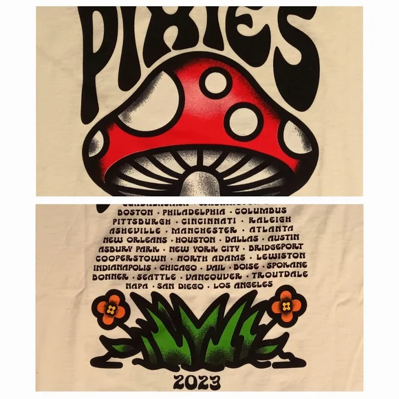 Pixies Mindshroom US Tour 2023 t-shirt NEW nwot concert cities rock hippie pot - Picture 8 of 8